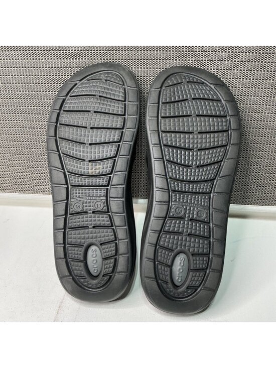 Crocs LiteRide Black & Gray Flip Flops M11 Lightweight Sandals For Men